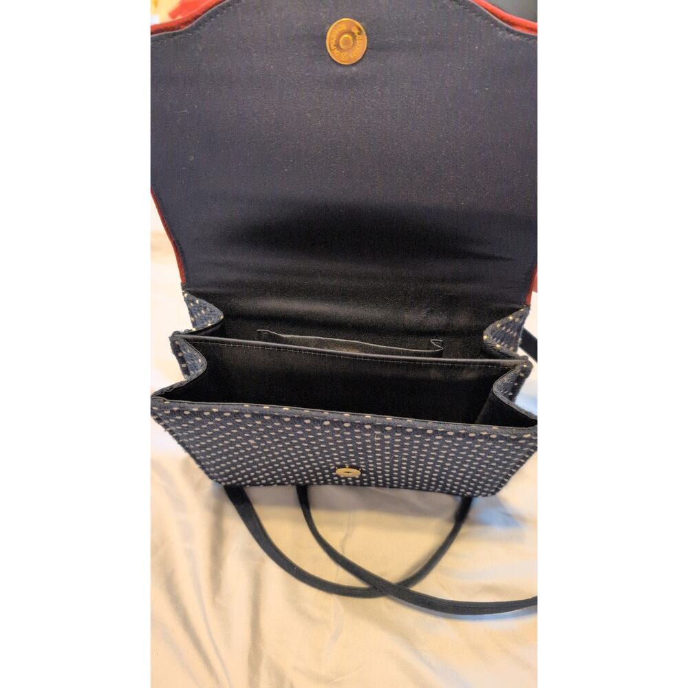 Ruby Shoo Belfast Crossbody Navy Red White Pattern EUC - Picture 5 of 6